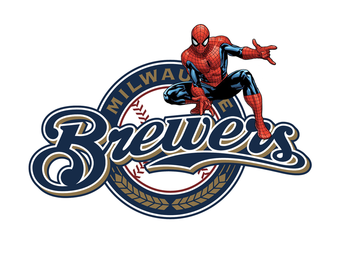 Milwaukee Brewers Spider Man Logo vinyl decal